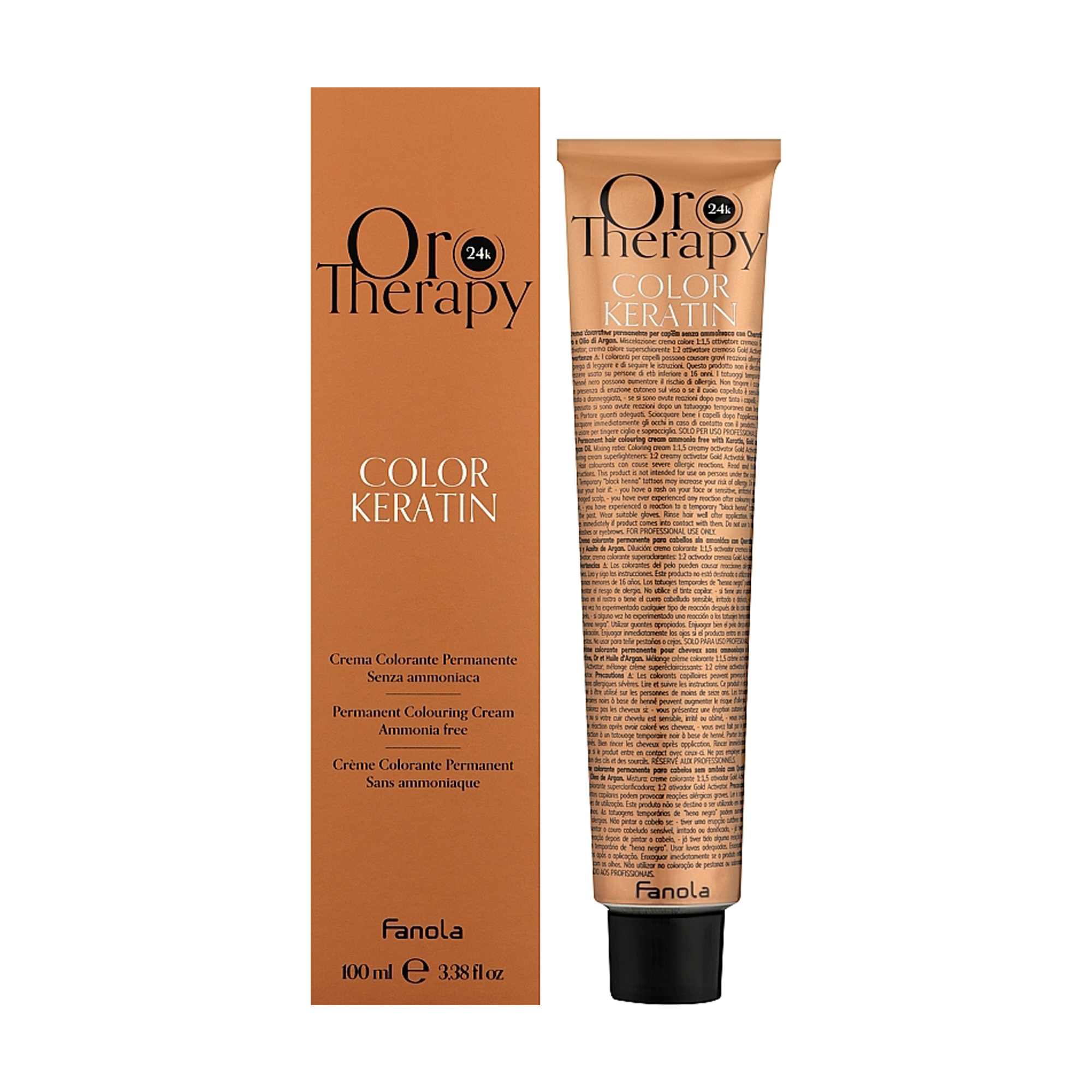 Безаміачна крем-фарба для волосся Fanola Oro Therapy Color Keratin Oro Puro 9.21 Very Light Blonde Violet Ash, 100 мл